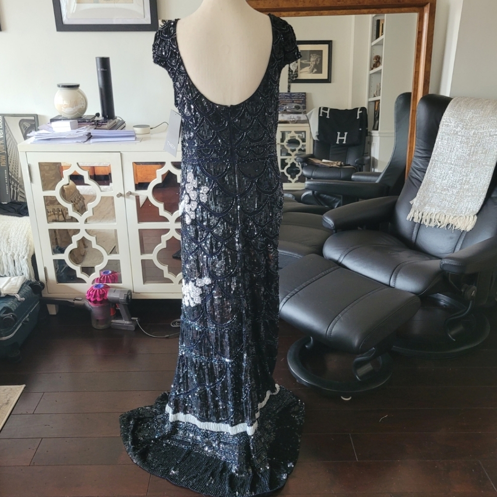 THEIA Sequined Evening Gown - Picture 7 of 12
